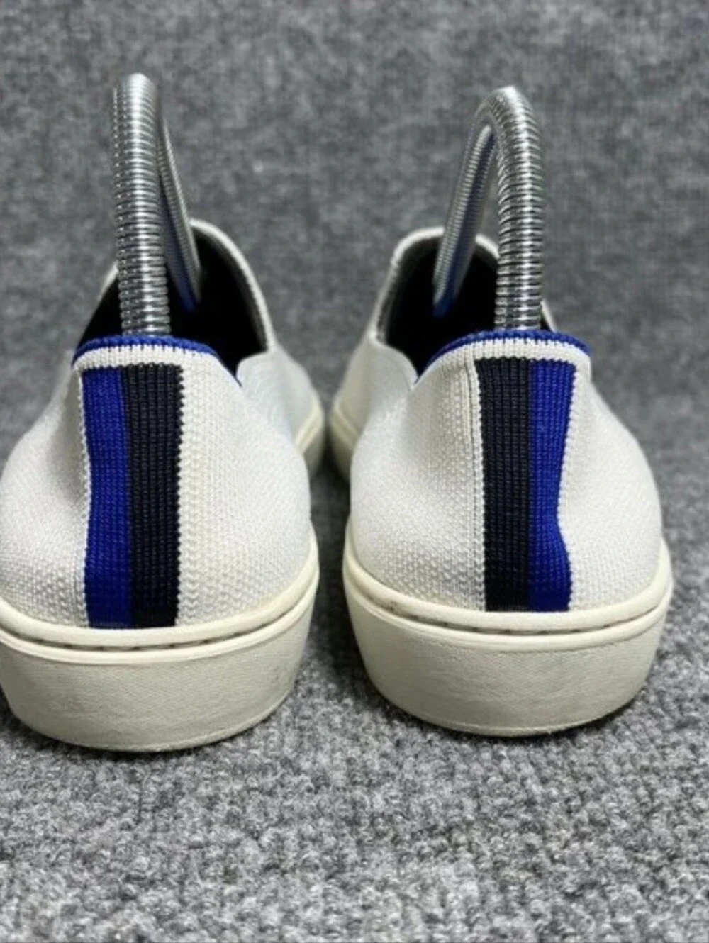 Rothy’s Slip On Sneakers Womens 8.5 White Blue Black Flats Shoes *